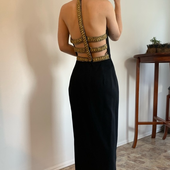 A.J. Bari Vintage Gown with Beaded Straps - Picture 8 of 16